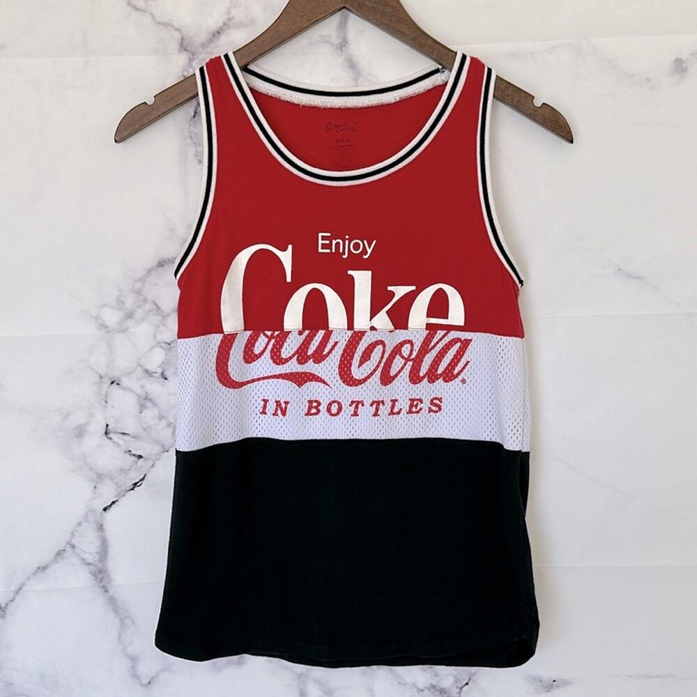 COCA-COLA Red White Mesh Black Athletic Tank Top Size XS - Picture 3 of 11